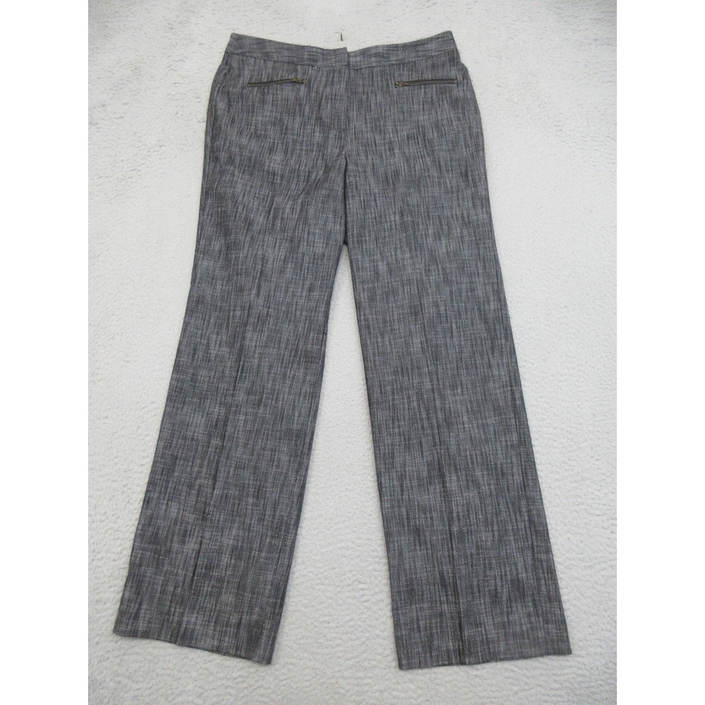 Larry Levine Dress Pants Womens 12 Gray Stretch Straight Leg Workwear Career